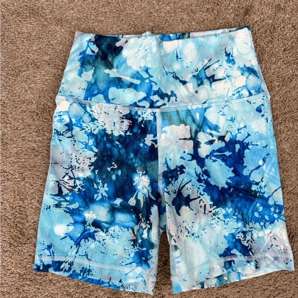 FLEO Blue Tie-Dye Biker Shorts